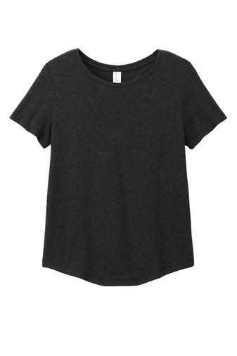 Allmade® Women’s Relaxed Tri-Blend Scoop Neck Space Black Tee AL2015
